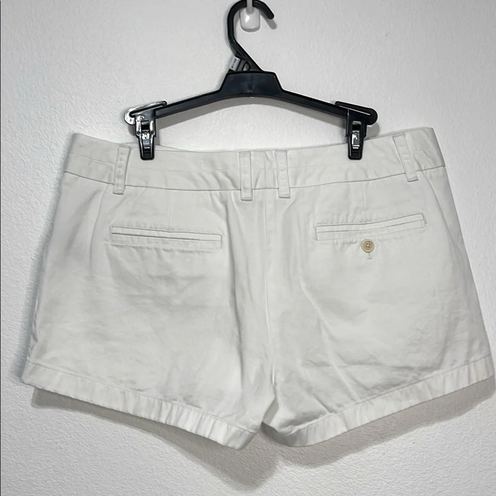 J. Crew Chino White Shorts Classic Cotton Size 12 Waist 18” EUC Looks New